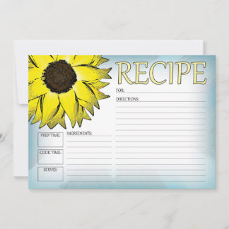 Sunflower Recipe Card