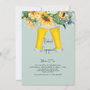 Sunflower Redneck Turquoise Engagement Party  Invitation