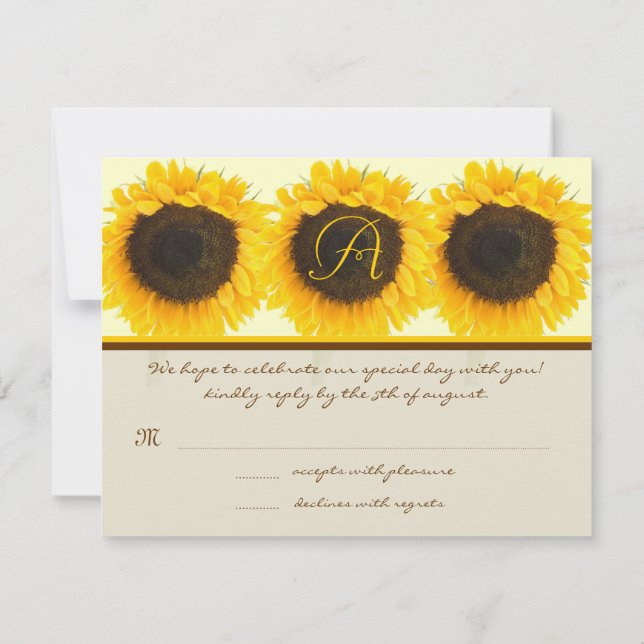Sunflower Response Card (Back)