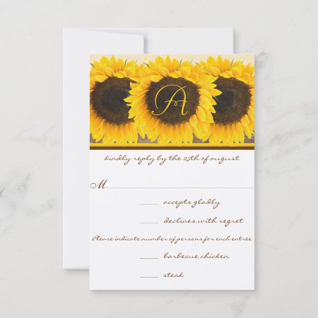 Sunflower Response Card (Back)