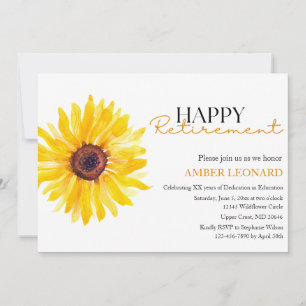 Sunflower Retirement Invitation  Teacher or Admin