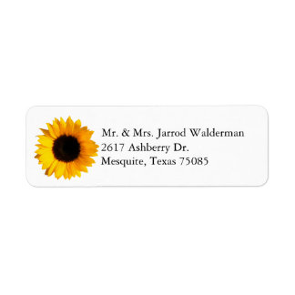 Sunflower Return Address Label