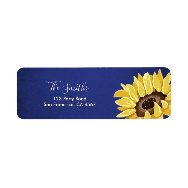 Sunflower Return Address Label Mason Jars Rustic (Front)