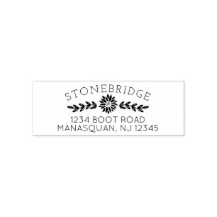 Sunflower Return Address with Flower Self-inking Stamp