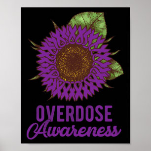 Sunflower Ribbon Overdose Awareness Supporter  Poster