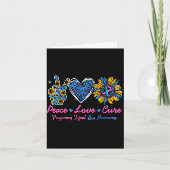 Sunflower Ribbon Pregnancy Infant Loss Awareness C Card (Front)