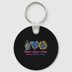 Sunflower Ribbon Pregnancy Infant Loss Awareness C Keychain