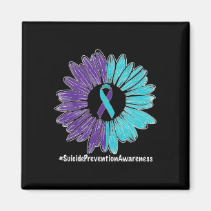 Sunflower Ribbon Suicide Prevention Awareness Magnet