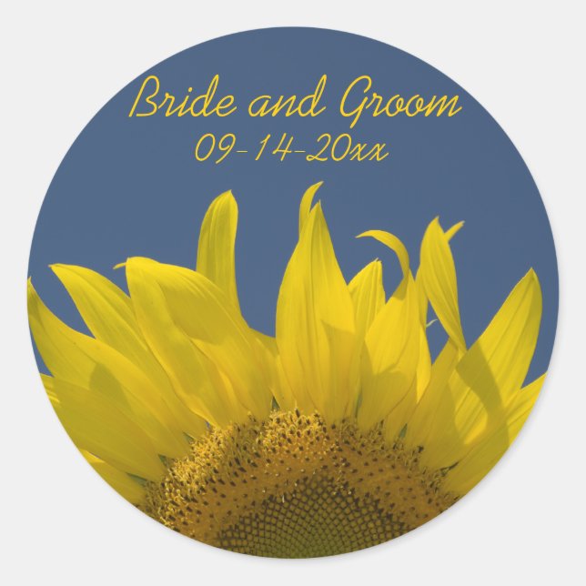 Sunflower Rising Wedding Envelope Seals (Front)