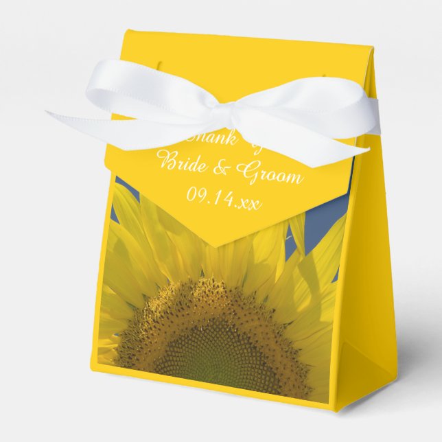 Sunflower Rising Wedding Favor Box (Front Side)
