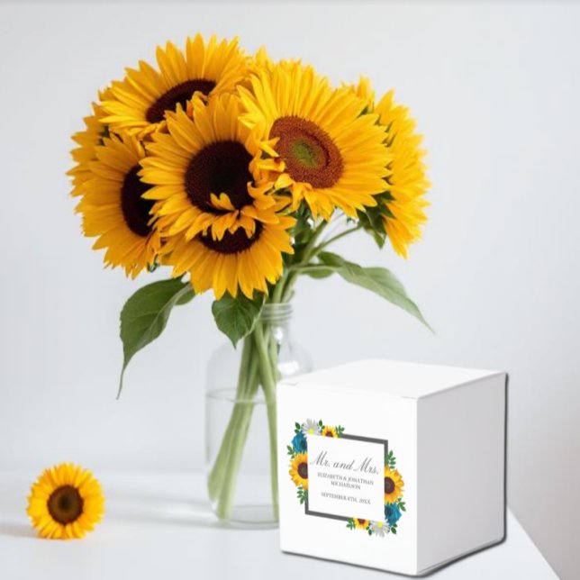 Sunflower Rose Daisy Floral Wedding Favor Box (Creator Uploaded)