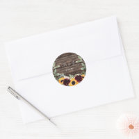 Sunflower Roses Barn Wood Wedding Envelope Seal