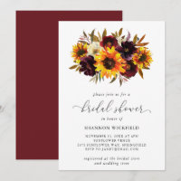 Sunflower Roses Rustic Fall Bridal Shower