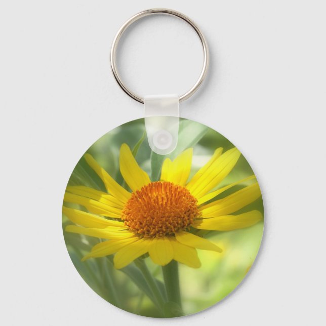 Sunflower Round Magnet Keychain (Front)