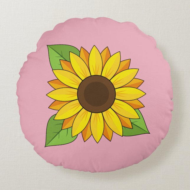 Sunflower Round Pillow (Front)