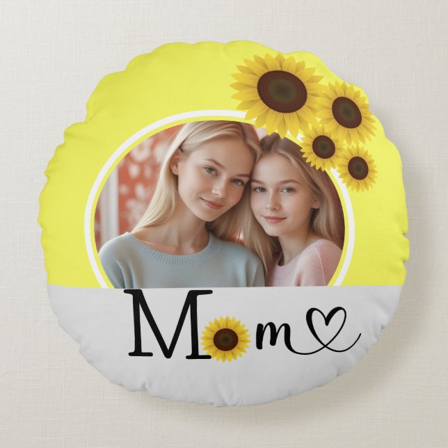 Sunflower  round pillow (Front)