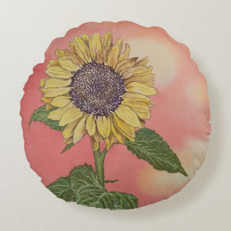 Sunflower Round Pillow