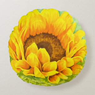 Sunflower Round Pillow