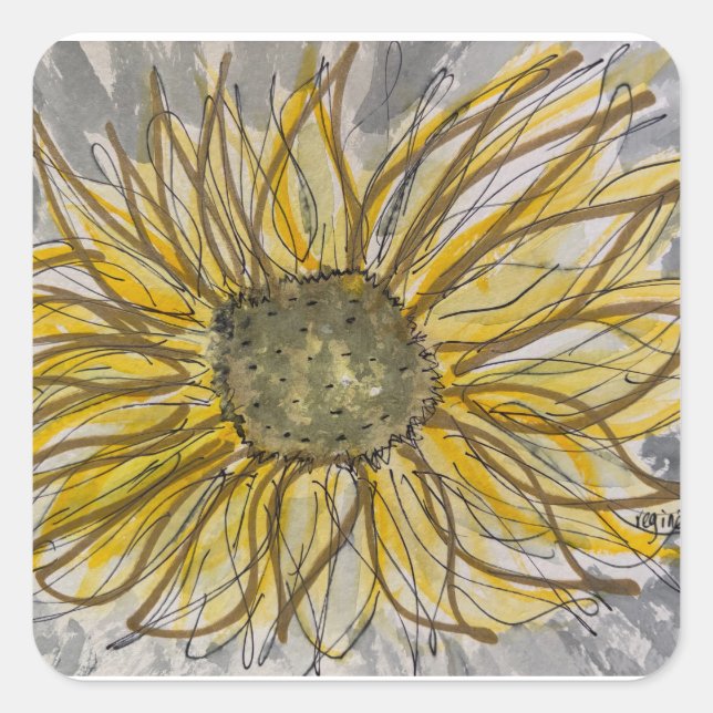Sunflower Round Stickers (Front)