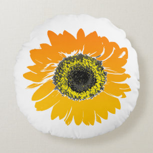 Sunflower round throw pillow