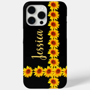 Sunflower Rows Personalized iPhone 15 Pro Max Case