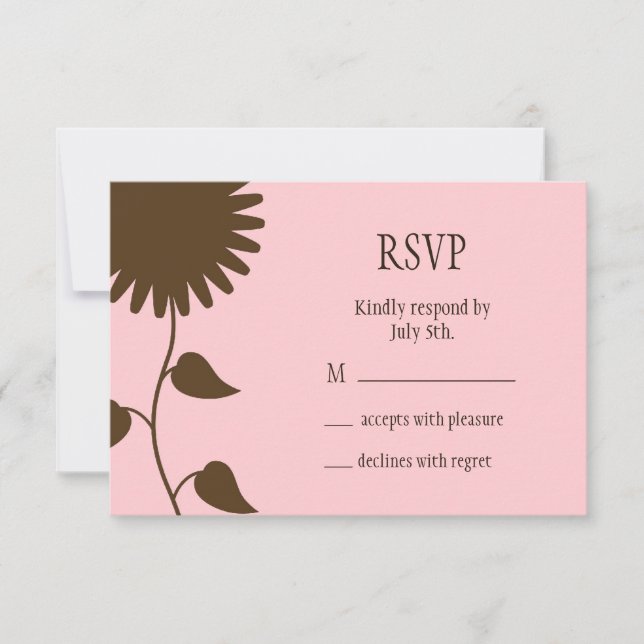 Sunflower RSVP on Pink (Front)