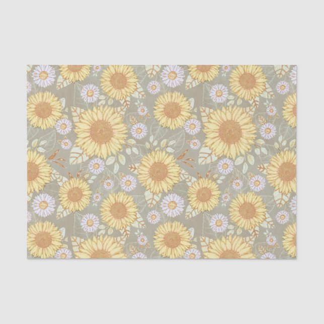 Sunflower Rustic Country Tissue Paper (Front)