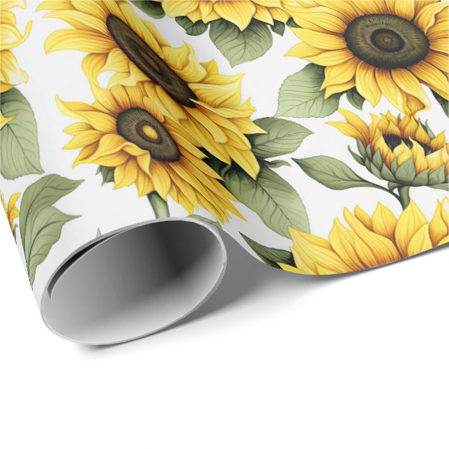 Sunflower Rustic Country  Wrapping Paper (Roll Corner)
