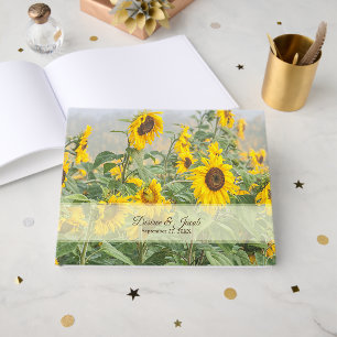 Sunflower Rustic Country Yellow Wedding Guest Book