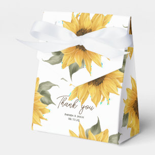 Sunflower, Rustic Fall Wedding Favor Box