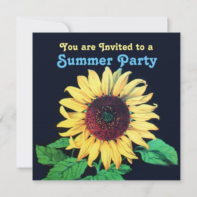 SUNFLOWER Rustic Mariage Summer Party Invitation (Devant)