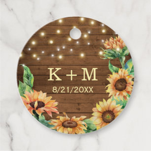 Sunflower Rustic Wedding Fall Engagement Party Favour Tags