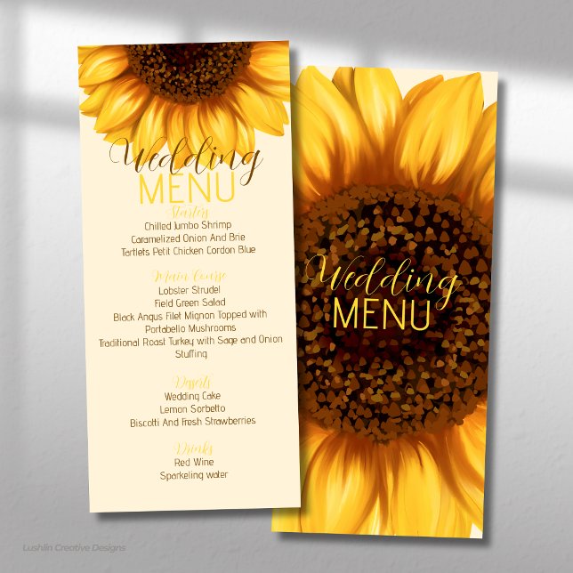 Sunflower Rustic Wedding Flat Menu (Creator Uploaded)