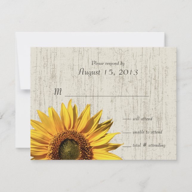 Sunflower Rustic Wedding/ Response (Front)