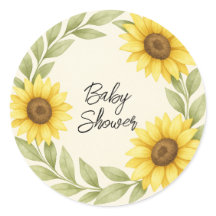 Sunflower & Sage Rustic Baby Shower Envelope Seal