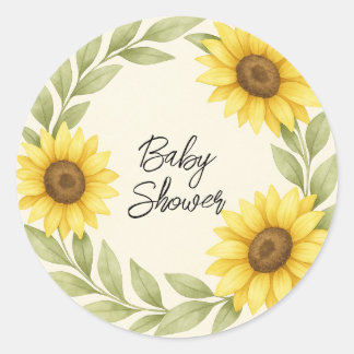 Sunflower & Sage Rustic Baby Shower Envelope Seal
