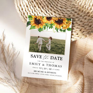 Sunflower Sauvez la date avec Carte photo