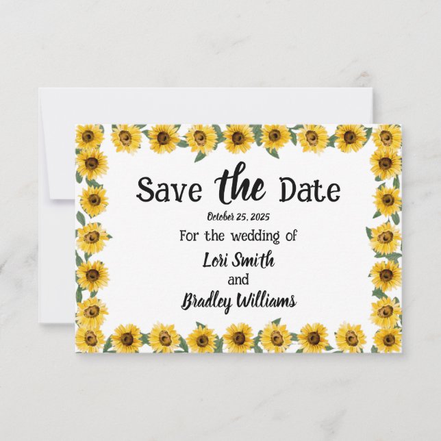 Sunflower Save the Date (Front)