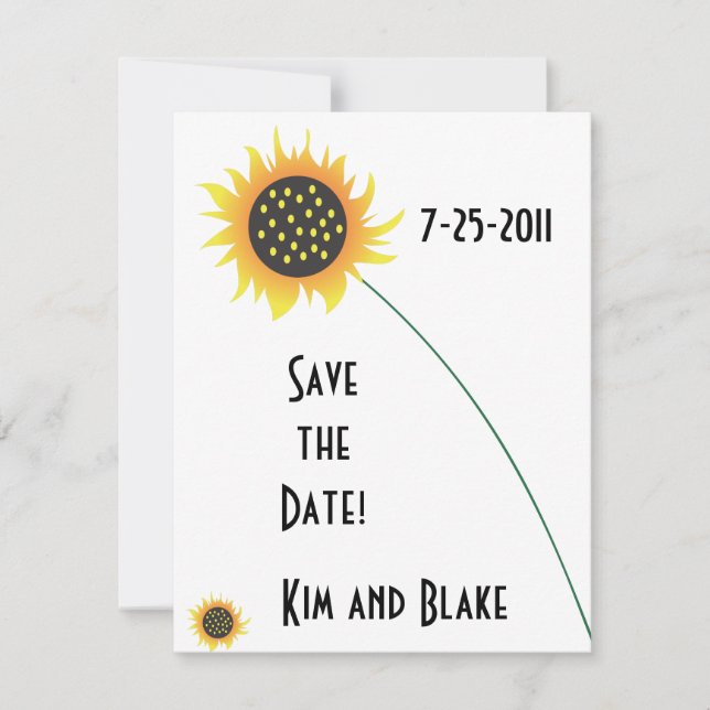 Sunflower Save the Date Announcement (Front)