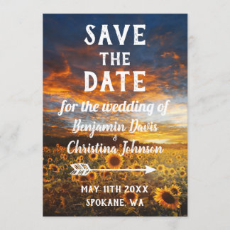 Sunflower Save the Date Cards