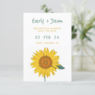 Sunflower Save The Date Invitation