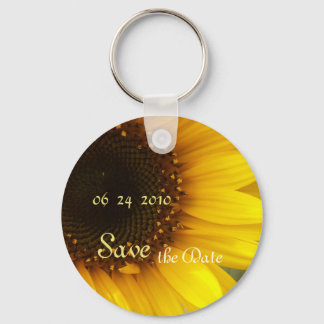 Sunflower Save the Date Keychain