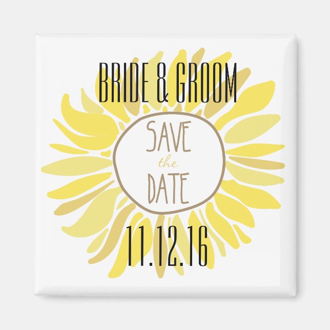 Sunflower Save the Date Magnet (Front)