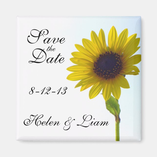 Sunflower Save the Date Magnet (Front)