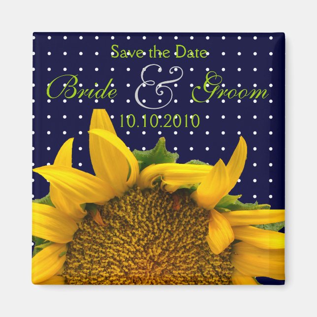 Sunflower Save-The-Date Magnet (Front)