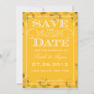 Sunflower Save the Date Photo Announcement