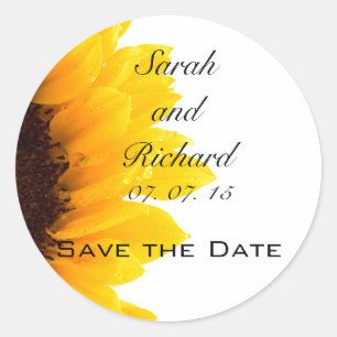 Sunflower Save the Date Stickers