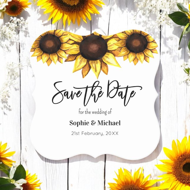 Sunflower Save the Date Wedding    Paper Coaster (Creator Uploaded)