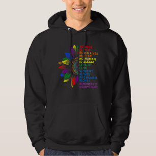 Sunflower Science Is Real Love Is Love Pride Month Hoodie