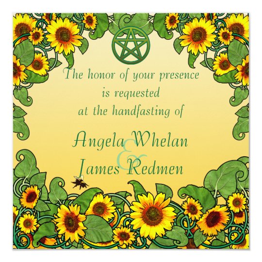 Sunflower Scroll Handfasting Invitation